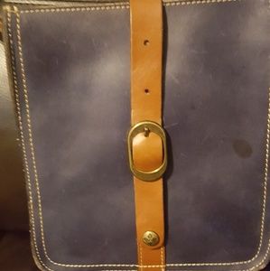 Navy Blue leather crossbody purse